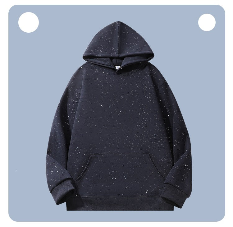 Unisex Oversize-Kapuzenpullover aus French-Terry mit Kängurutasche & dezenter Sprenkeloptik Echoarchiv