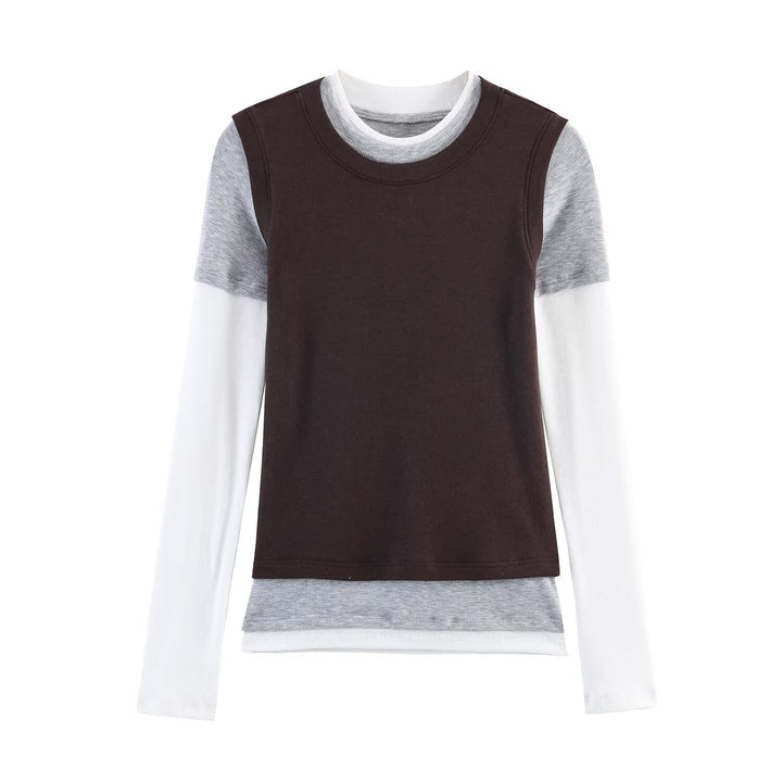 Damen Lagenlook-Longsleeve mit integriertem Kurzarm-Overlay Echo Archiv