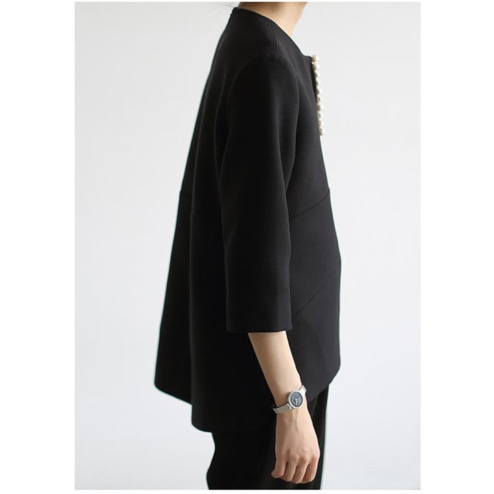 Damen Elegante Bluse mit Perlendetails Echoarchiv