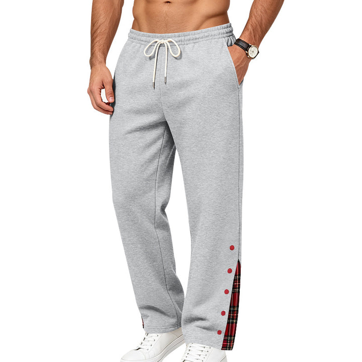 Herren Lässige Jogginghose mit Druckknopfleiste und Karo-Einsatz Echoarchiv