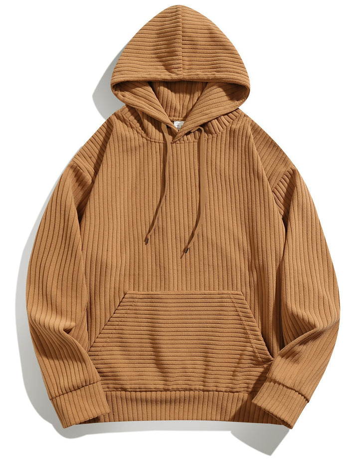 Herren lässiger Ripp-Pullover mit Kapuze Echoarchiv