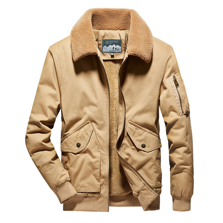 Herren Pilotenblouson mit Sherpa-Kragen, wärmender Teddyfutter-Innenlage und Utility‑Taschen Echo Archiv