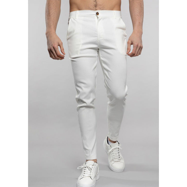 Herren Slim-Fit Anzughose mit elastischem Bund und modernen Falten Echoarchiv