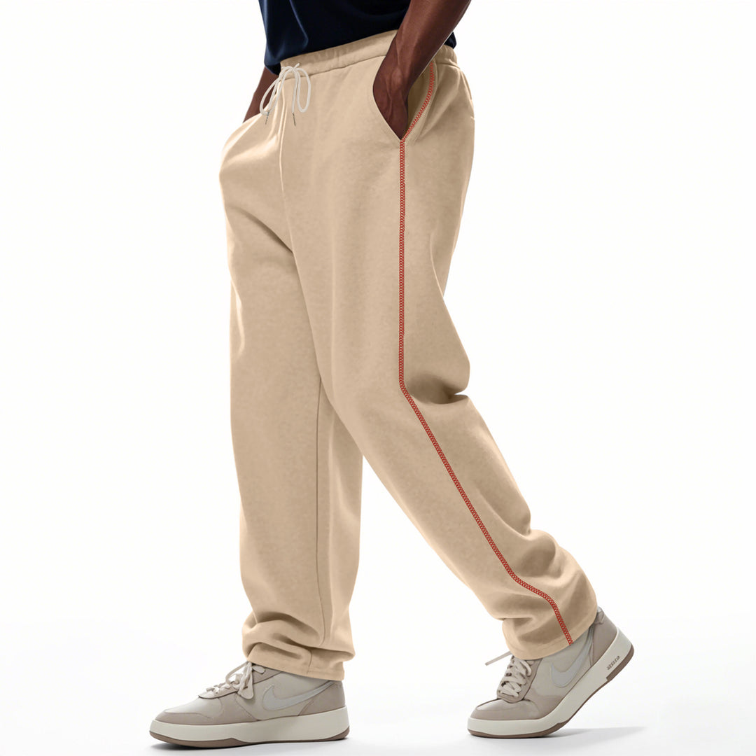 Herren locker sitzende Sweatpants mit seitlicher Ziernaht, elastischem Komfortbund und tiefen Eingrifftaschen – Marzano