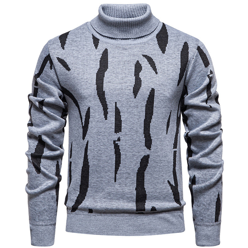 Herren modischer Pullover mit Stehkragen und einzigartigem Muster Echoarchiv