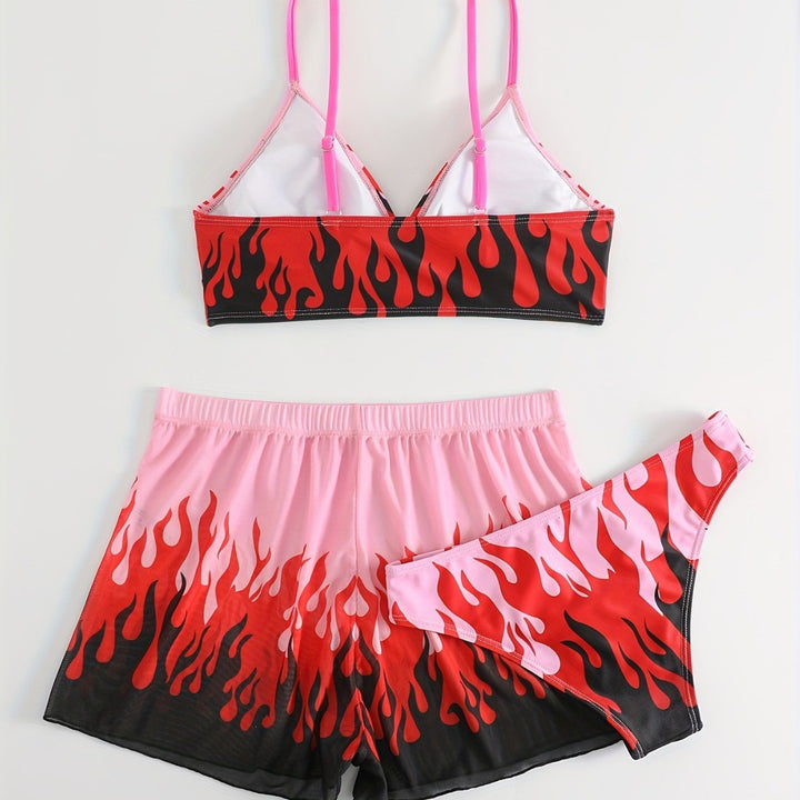 Damen Triangel-Bikini mit aufregendem Flammenmuster Echo Archiv
