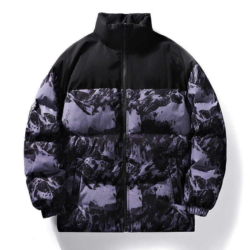 Herren sportliche Winterjacke mit mäntelndem Design und hohem Kragen Echoarchiv