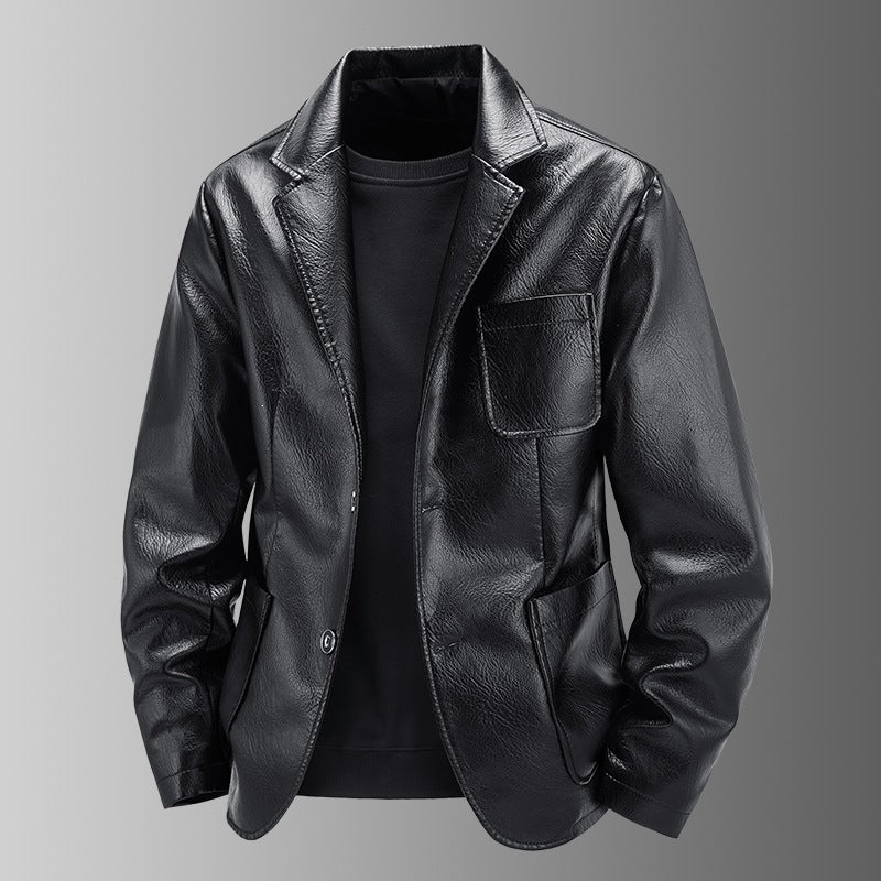 Herren Elegante Kunstlederjacke im klassischen Schnitt – Valtoré