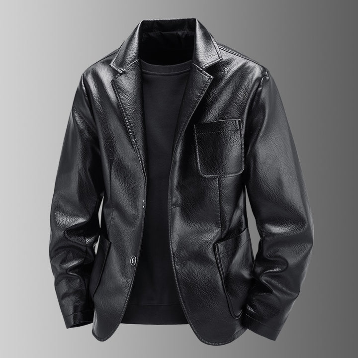 Herren Elegante Kunstlederjacke im klassischen Schnitt – Valtoré