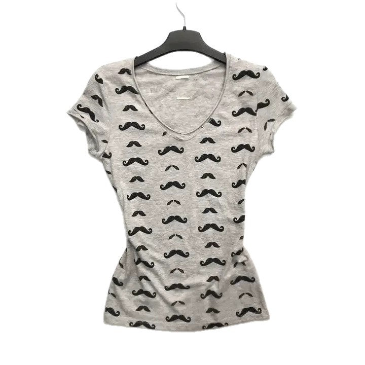 Damen T-Shirt mit kreativem Schnurrbart-Design Echo Archiv