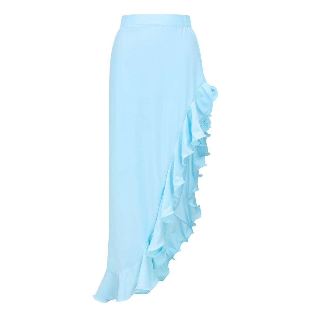 Damen Badeanzug mit voluminösen Rüschen und elegantem Maxirock Echo Archiv