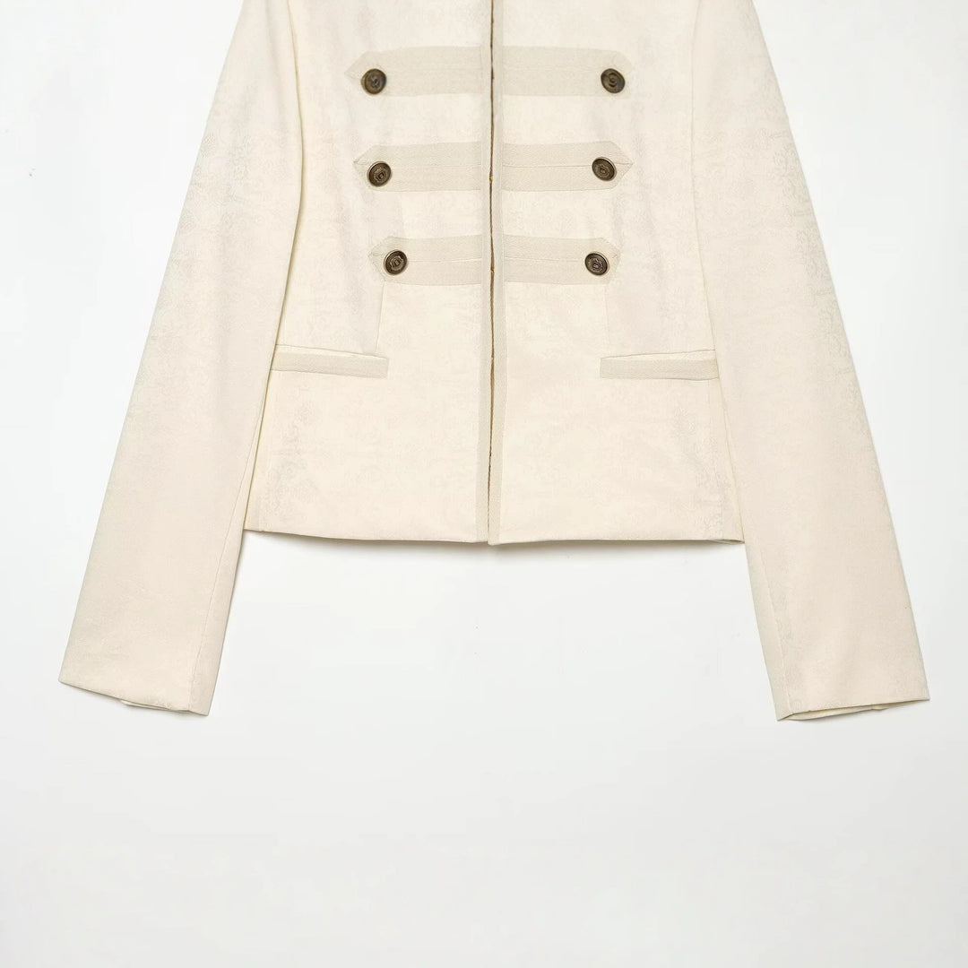 Damen Kurze Paradejacke mit Stehkragen, Zierbesatz und Reihenknöpfen Echo Archiv