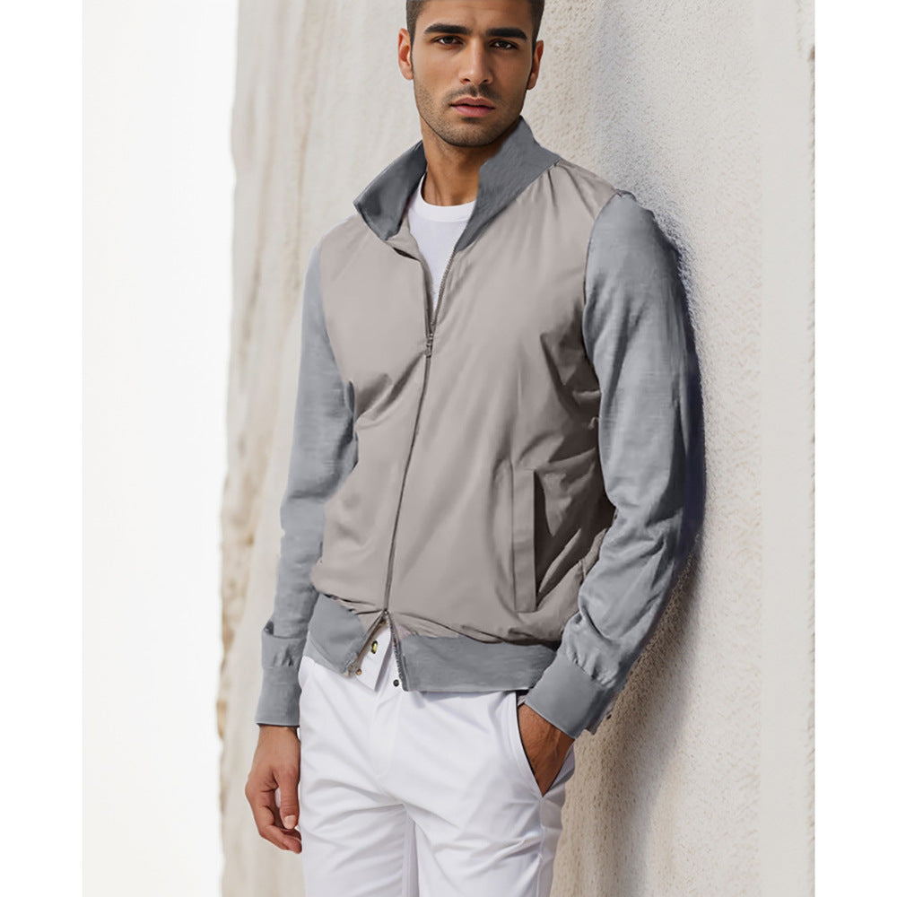 Herren lässige Sommerjacke im minimalistischen Design mit praktischen Reißverschlusstaschen Echoarchiv