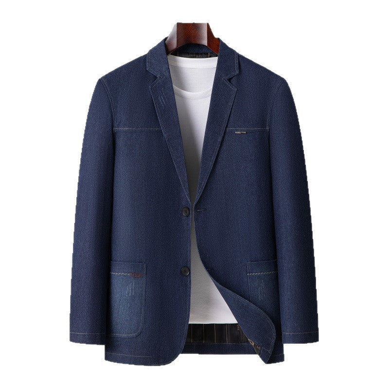 Herren Casual Denim-Blazer mit aufgesetzten Taschen und leichtem Stretch Echo Archiv