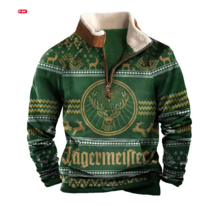 Herren Wärmender Fleece-Pullover mit Stehkragen Echoarchiv