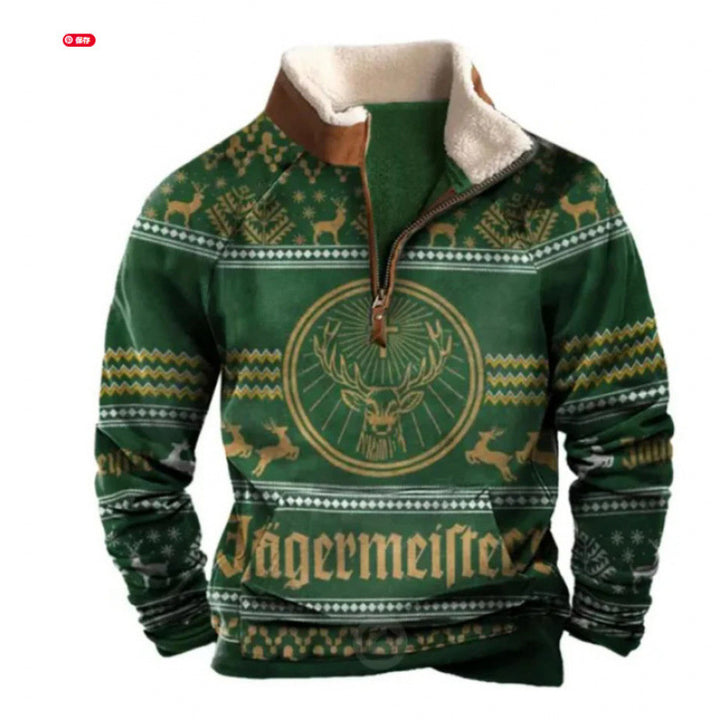 Herren Wärmender Fleece-Pullover mit Stehkragen Echoarchiv