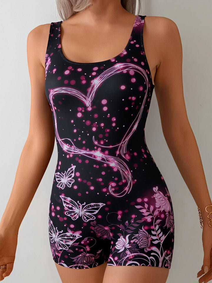 Damen Sportlicher Schwimmanzug mit modernem Druck Echo Archiv