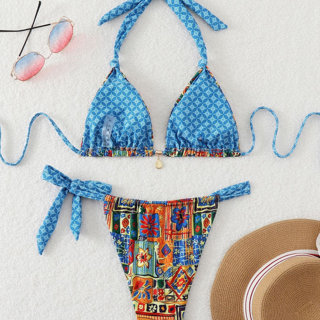 Damen Triangel-Bikini mit verspieltem Mustermix Echo Archiv