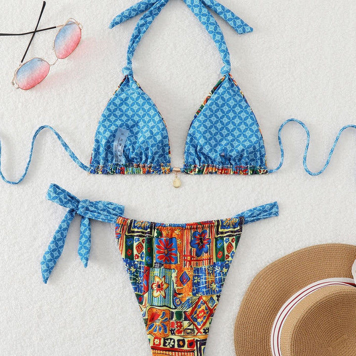 Damen Triangel-Bikini mit verspieltem Mustermix Echo Archiv
