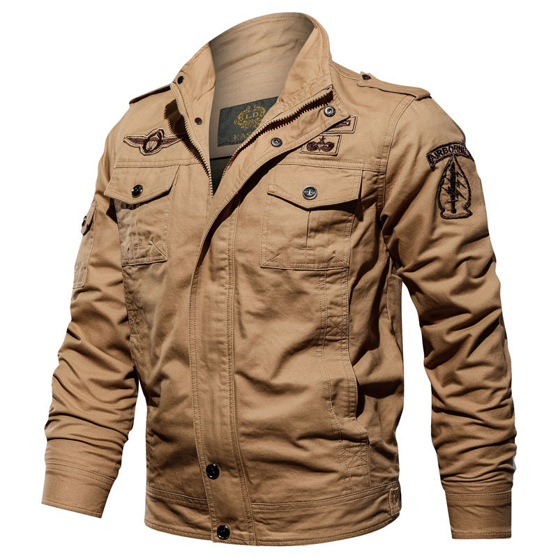 Herren Fieldjacke im Military-Canvas-Stil mit Epauletten und Multifachtaschen Echoarchiv