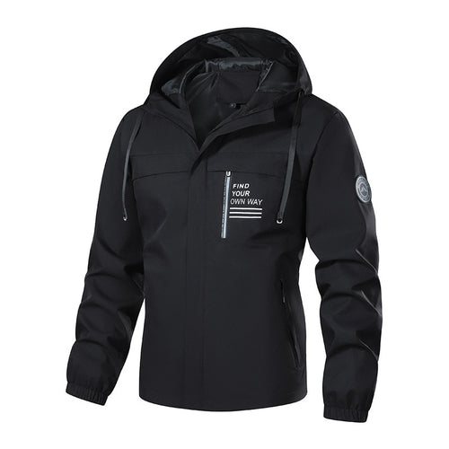 Herren Softshell-Outdoorjacke mit Kapuze, wasserabweisend und Brust-Reißverschlusstasche Echoarchiv