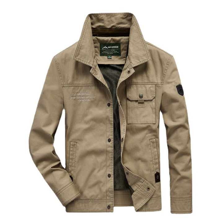 Herren Canvas-Fieldjacke im Utility‑Stil mit Brusttasche und Mesh‑Futter – Taviero