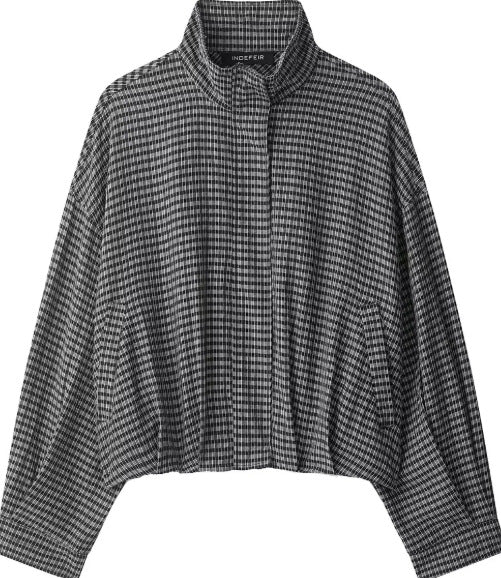 Damen Kurz geschnittene Wollmix-Jacke mit Stehkragen, Reißverschluss und Ballonärmeln Echo Archiv
