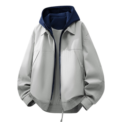 Herren Lässige Hybrid-Jacke mit integriertem Kapuzenlayer und elastischem Saum Echoarchiv