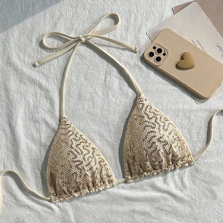 Damen Glamouröser Triangel-Bikini mit Glitzerelementen Echo Archiv