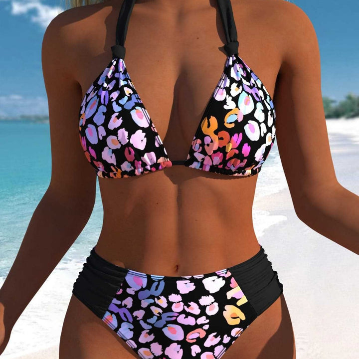 Damen Wickel-Bikini-Set mit floralem Design und hohem Bund Echo Archiv