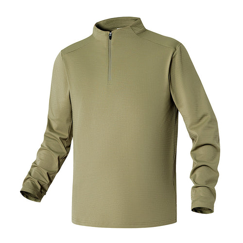 Herren Technisches Langarmshirt mit Stehkragen und halbem Reißverschluss Echoarchiv