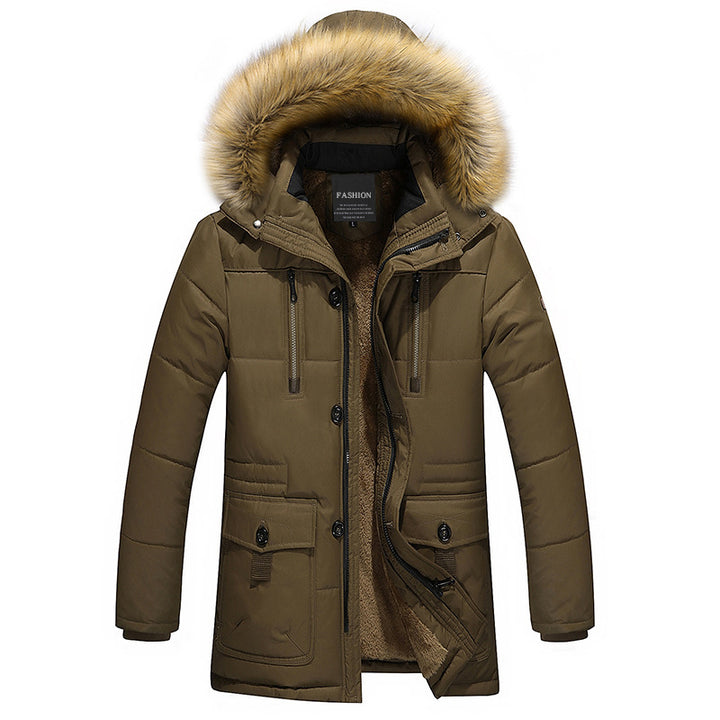 Herren Langparka mit abnehmbarer Kunstfellblende, doppelter Frontleiste und Teddyfleece-Innenfutter – Montevé