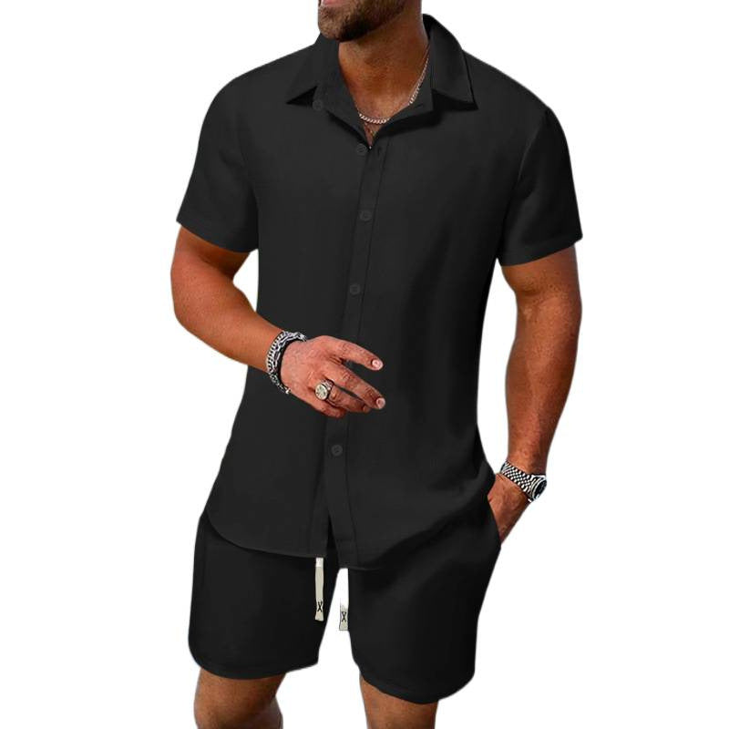 Herren lässiges Kurzarmhemd und Shorts-Set Echoarchiv