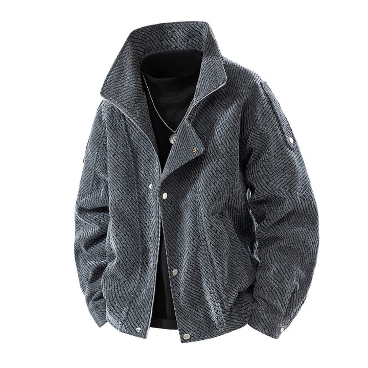 Herren gepolsterte Wollmischung Übergangsjacke im Oversized-Schnitt mit Stehkragen – Taviero