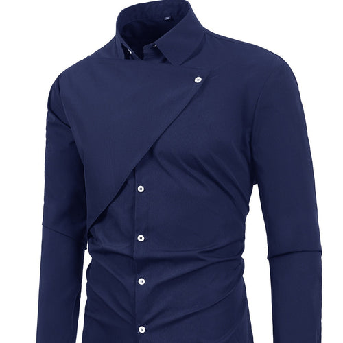 Herren Elegantes Kurzarmhemd mit asymmetrischem Design Echoarchiv
