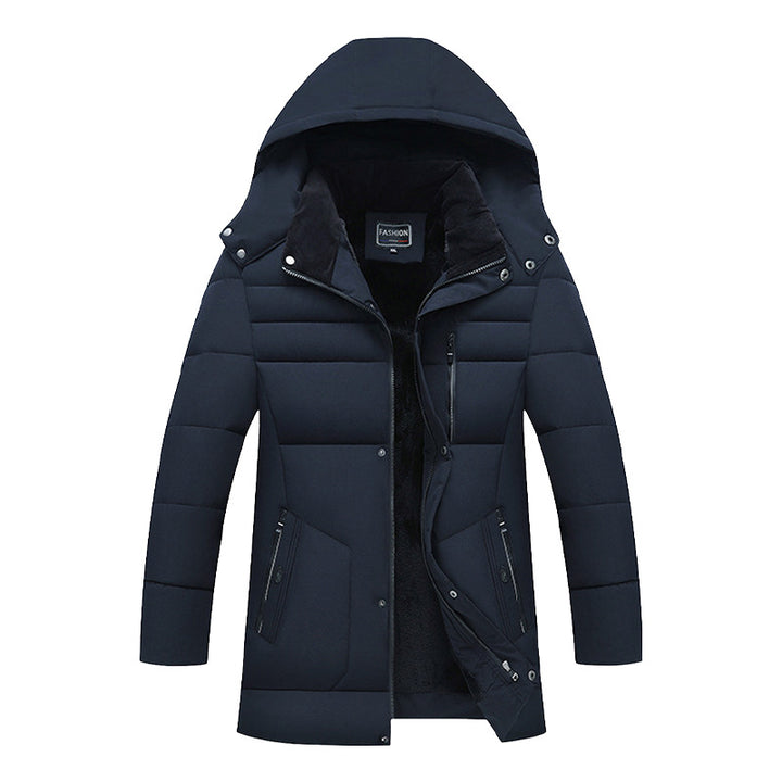 Herren Wattierte Parka-Jacke mit Kapuze, Teddyfutter & winddichter Isolierung Echoarchiv