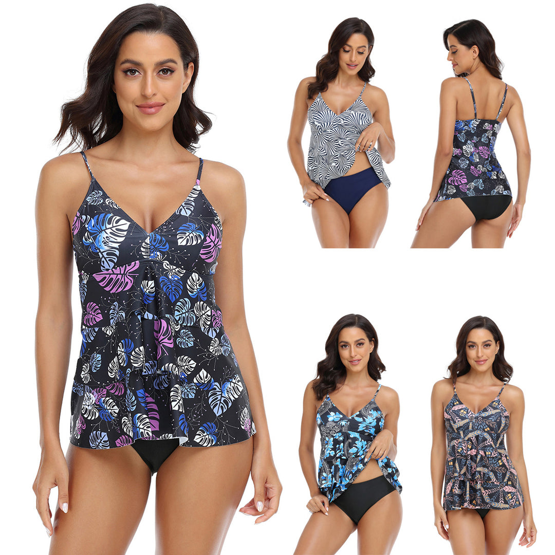 Damen Tankini mit modischem Rüschendesign und verstellbaren Trägern Echo Archiv