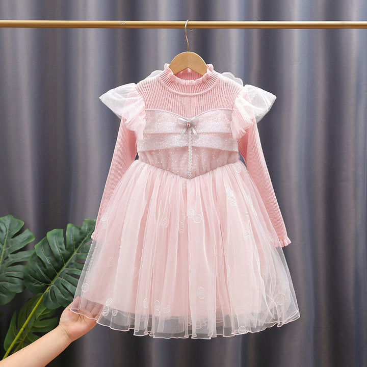 Mädchen Festkleid mit Rüschenärmel und Glitzerdetails Echo Archiv