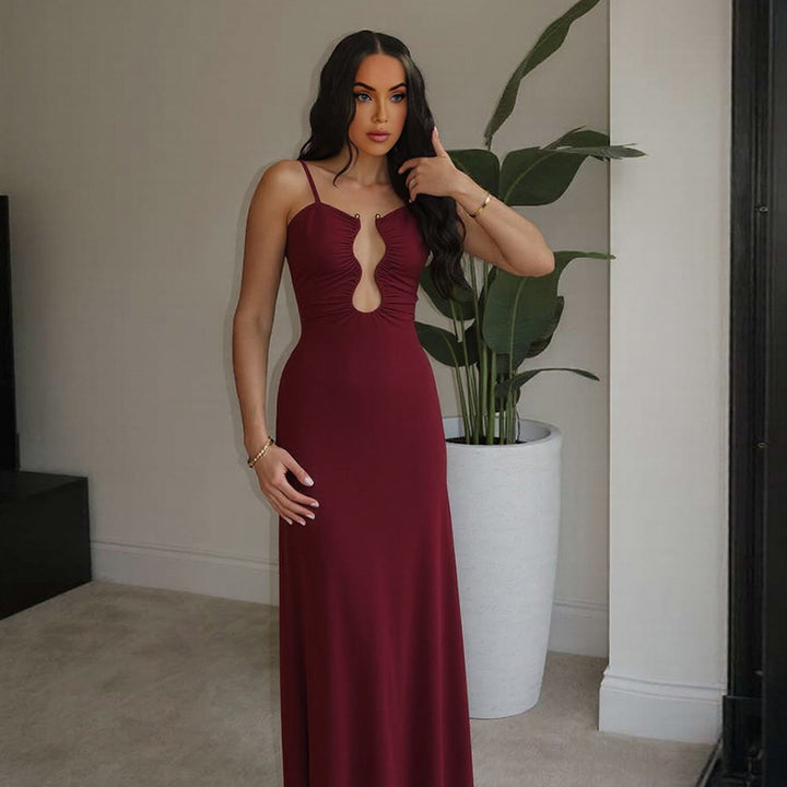 Damen Elegantes Maxikleid mit einzigartigem Schlüsselloch-Ausschnitt und figurschmeichelndem Schnitt Echo Archiv