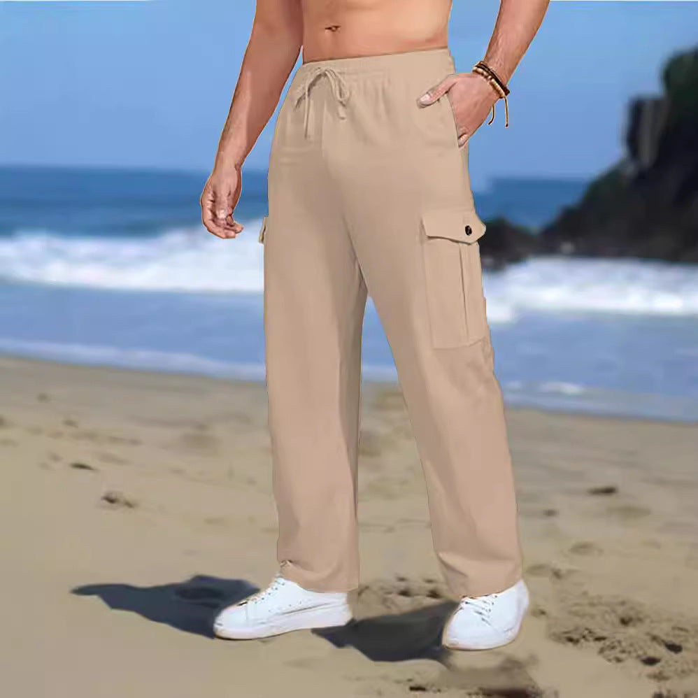 Herren Casual Cargo-Hose mit verstellbarem Bund und funktionalen Seitentaschen Echoarchiv