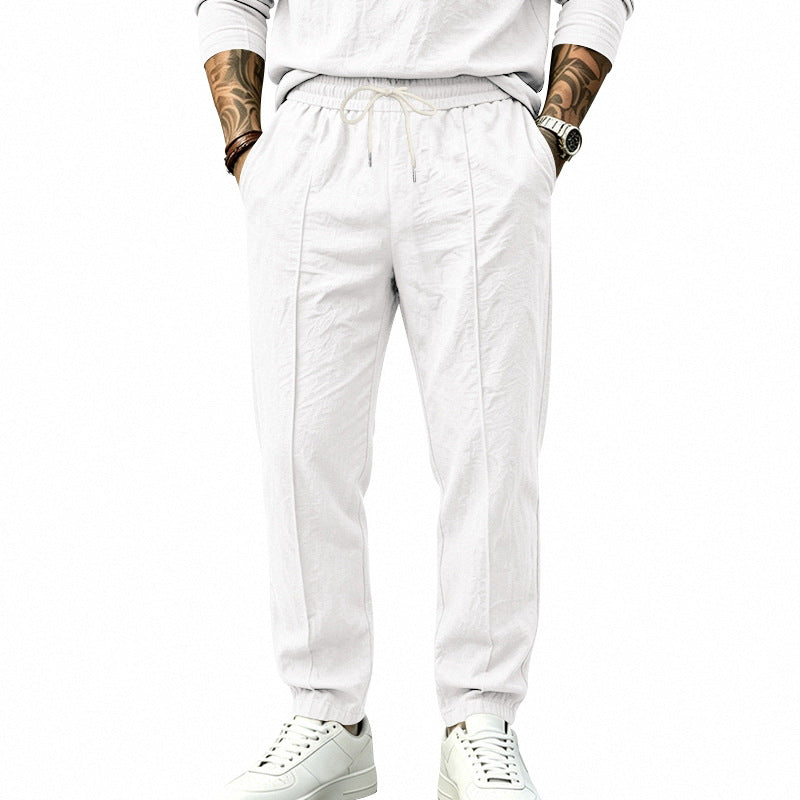 Herren Leichte Tapered-Jogginghose mit Bundfalten, elastischem Tunnelzug und Seitentaschen Echoarchiv