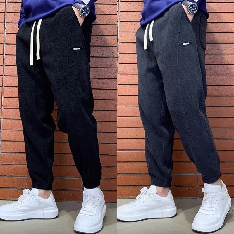Herren Lockere Cord-Jogginghose mit elastischem Bund und Kordelzug Echoarchiv