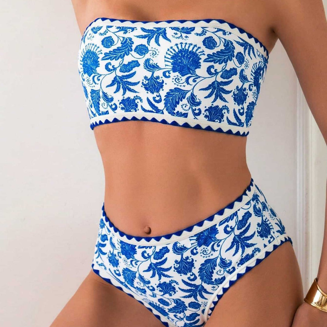 Damen Bandeau-Bikini mit trendigem floralen Design Echo Archiv