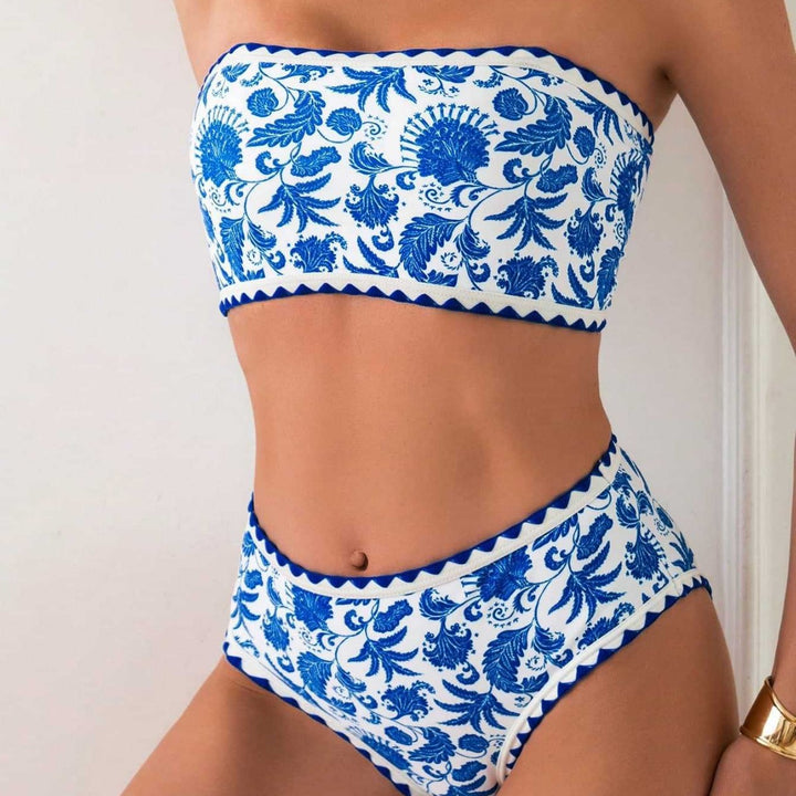 Damen Bandeau-Bikini mit trendigem floralen Design Echo Archiv