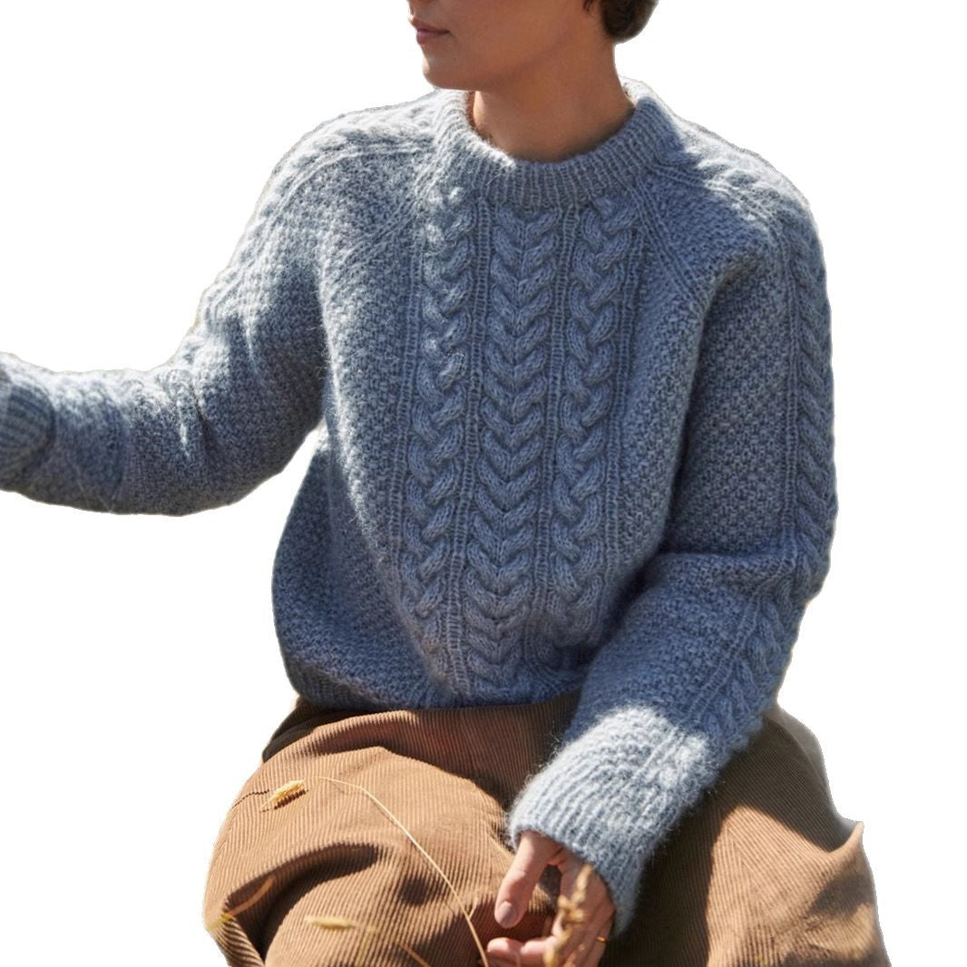 Damen Übergroßer Strickpullover mit Zopfmuster