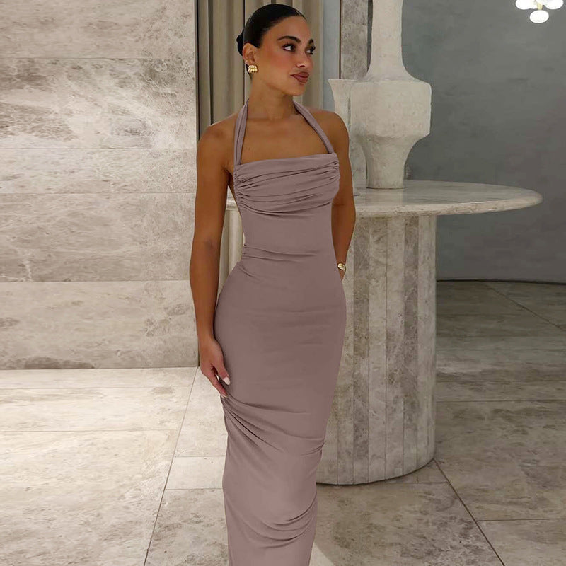 Damen trägerloses Maxikleid mit elegantem Drapé Echo Archiv