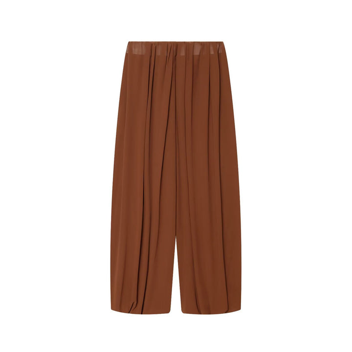 Damen Luftige Chiffon-Kurzbluse mit Drapierung und Ballonärmeln Echo Archiv