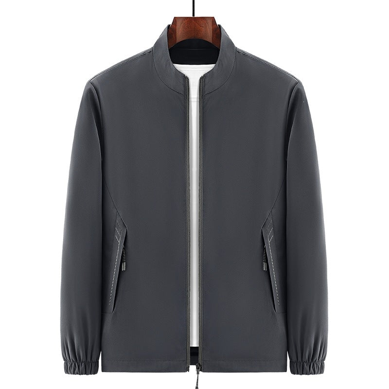 Herren Urbaner Micro‑Ripstop‑Übergangsblouson mit Stehkragen, verdecktem Reißverschluss & elastischen Manschetten Echoarchiv