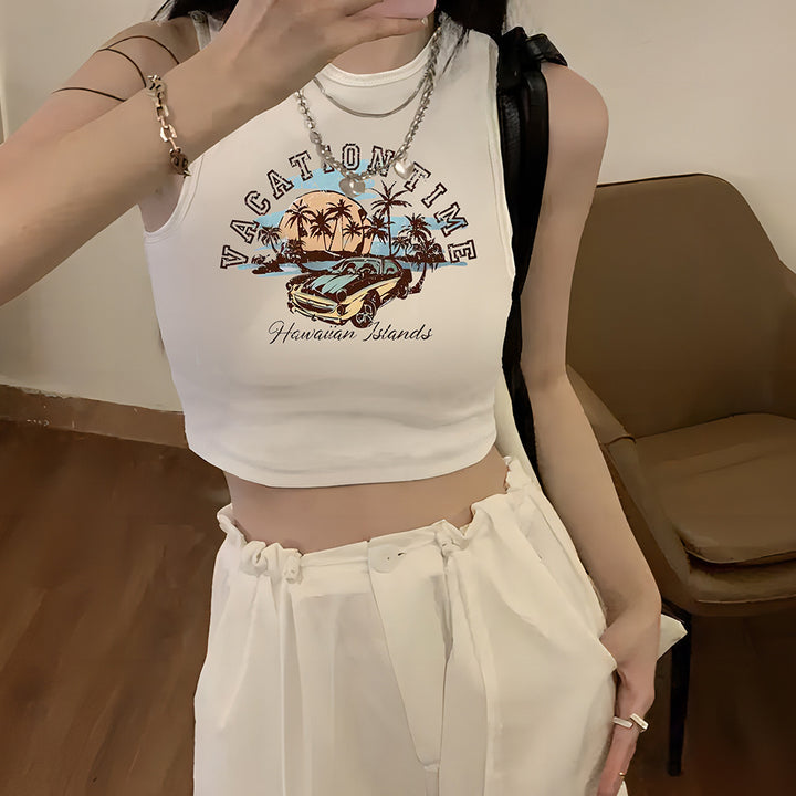 Damen Crop-Top mit kreativem Spruch und lässigem Schnitt Echo Archiv