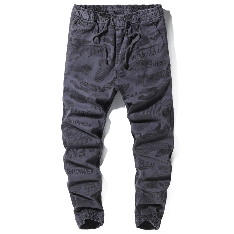 Herren Camouflage-Joggerhose mit Tunnelzug, elastischen Bündchen und Statement-Prints Echo Archiv